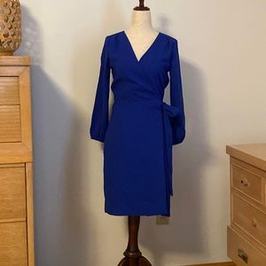 NWOT J. Crew Royal Blue Wrap Dress